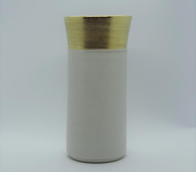 Zylindervase mit breitem Goldband